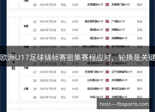 欧洲U17足球锦标赛密集赛程应对，轮换是关键